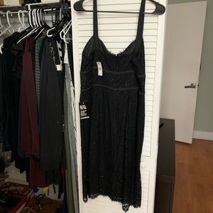 Black Lace  Midi Dress